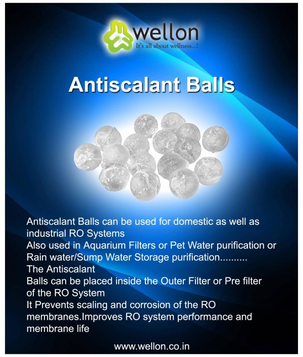 Wellon Antiscalant Softener Balls for Water Filter (White) - 25 Pieces